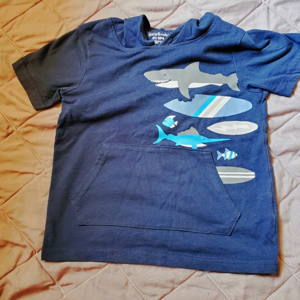 Garanimals Navy Blue Hoodie Shark Shirt